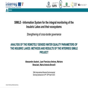 ANALYSIS OF THE REMOTELY SENSED WATER QUALITY PARAMETERS OF THE INSUBRIC LAKES: METHODS AND RESULTS OF THE INTERREG SIMILE PROJECT