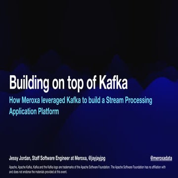 Leverage Kafka to build a stream processing platform