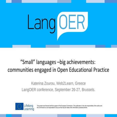 OER In practice - "Small" languages