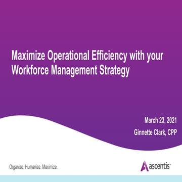 Payroll Webinar: Maximize Operational Efficiency with Your Workforce Management Strategy