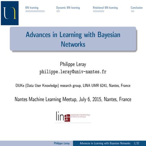 Advances in Learning with Bayesian Networks - july 2015