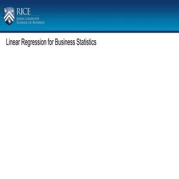Linear regression for Business Statistics 2