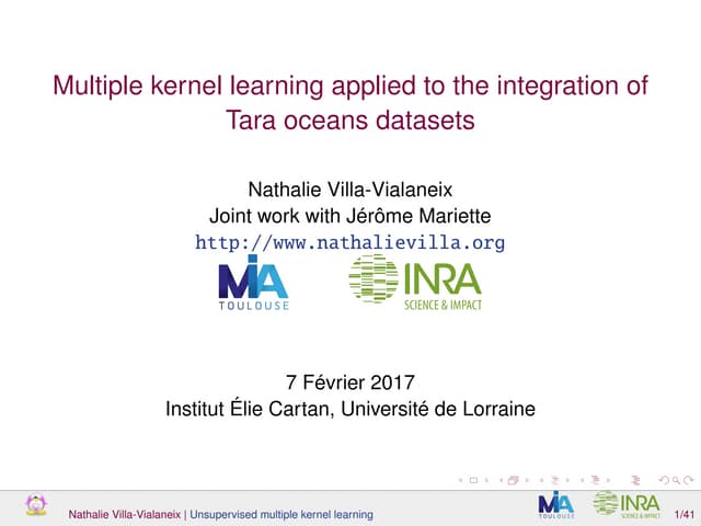 Multiple kernel learning applied to the integration of Tara oceans datasets