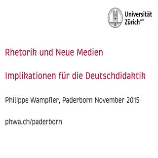 Rhetorik und Neue Medien