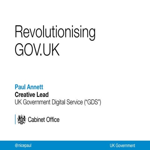 Revolutionising GOV.UK