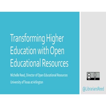 Transforming Higher Education with Open Educational Resources