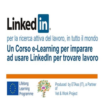 Linkedin per la ricerca attiva del lavoro. Modulo 2 