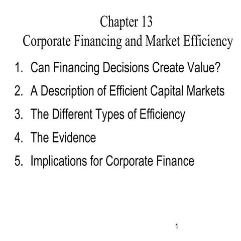 corporate finance and market efficiency