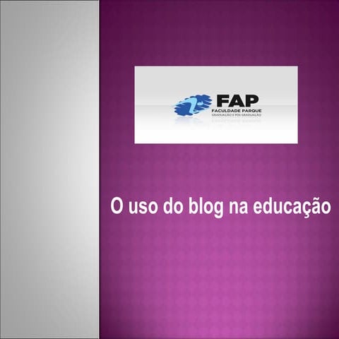Slides sobre o blog na educação
