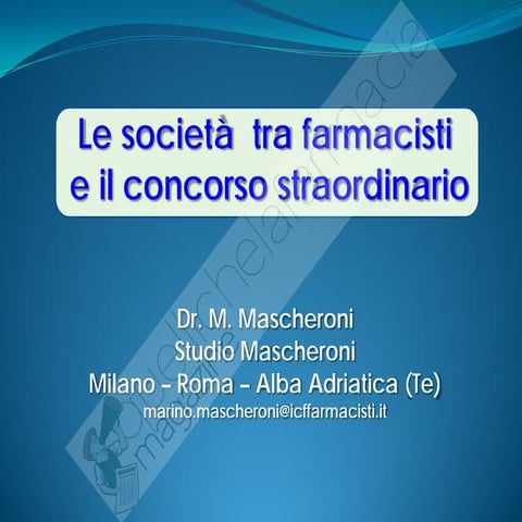 Societa per concorsi straordinari - Dott. Marino Mascheroni