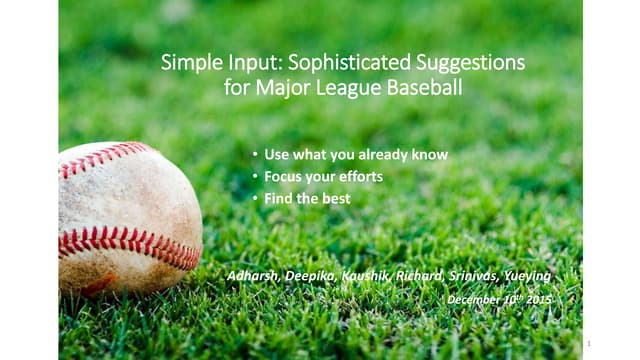 Data Visualization and Clustering of Players in Major League Baseball