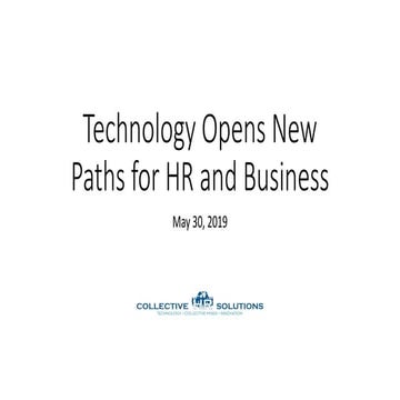 HR Webinar: Technology Opens New Paths for HR and Business