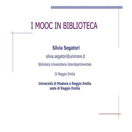 I MOOC in biblioteca 