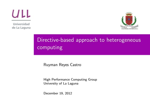 Directive-based approach to Heterogeneous Computing