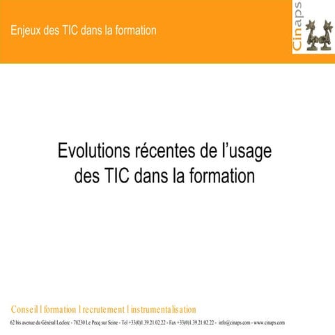 Slides tic et formation | PPT