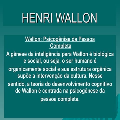 Wallon  -  aula de  psicologia