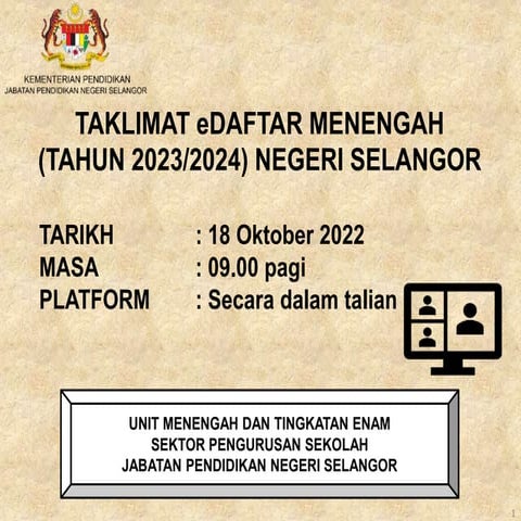 SLIDE TAKLIMAT EDAFTAR MENENGAH TAHUN 2023 (SEKOLAH RENDAH).pptx