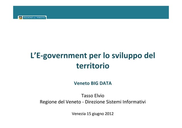 l'e-Government per lo sviluppo del territorio