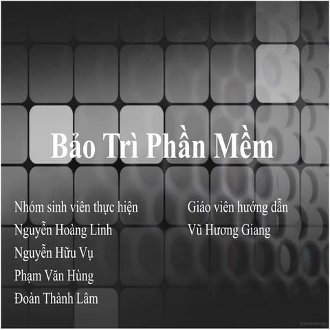 Slide Các kỹ thuật bảo trì phần mềm