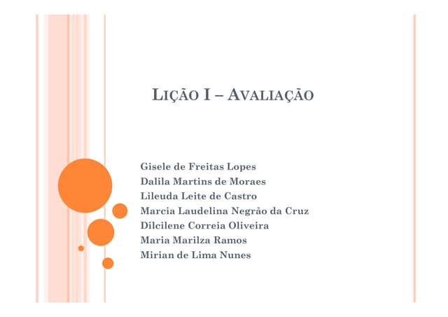 Slide tipos de avaliação