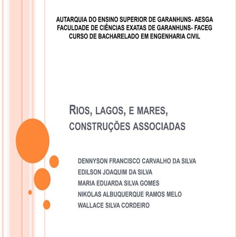 Rios Lagos mares constuções associadas