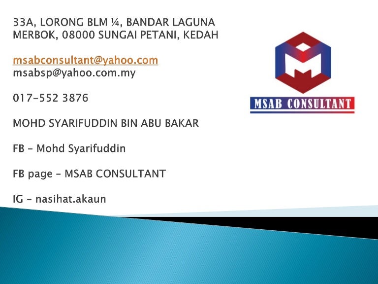 Slide Tuan Syarifuddin Msab Consultant