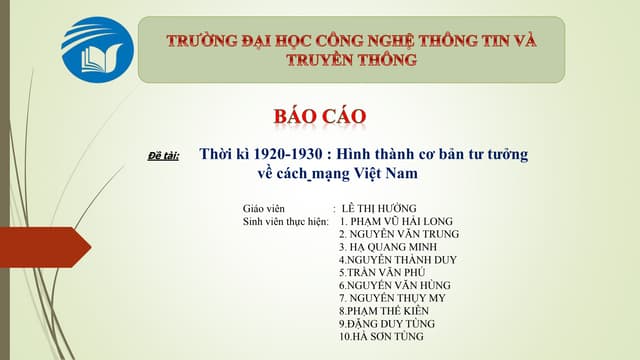 Slide , word  Nội dung tư tưởng Hồ Chí Minh thời kì 1921-1930