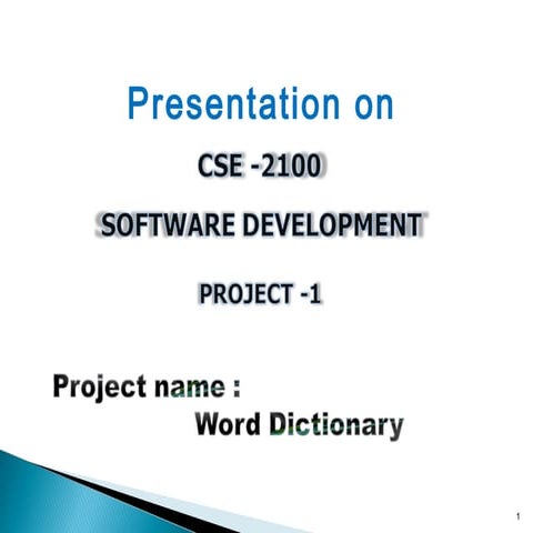 Word Dictionary - Software Development Project 1 