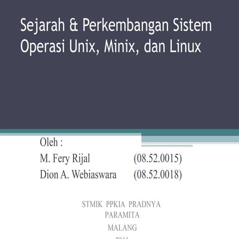 Slide Operating System Comparation on *nix Family