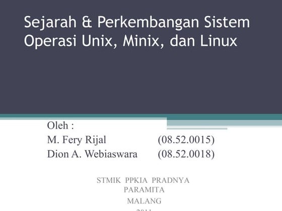 Slide Operating System Comparation on *nix Family