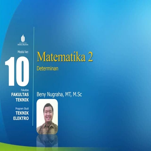 Matematika 2 - Slide week 10 - Teori Laplace dan Cramer