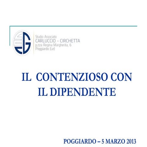 Il contenzioso con il dipendente