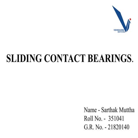 Sliding contact bearing 