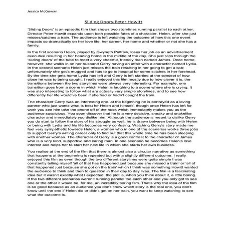 Sliding doors review jessica