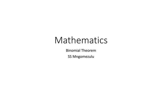 Mathematics | PPT