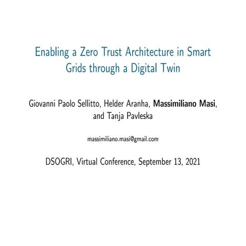 Enabling a Zero Trust Architecture in Smart Grids through a Digital Twin