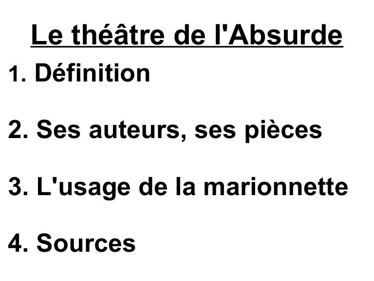 Le théâtre de l'absurde