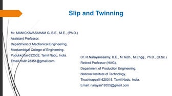 Slip and Twinning, Dislocations, Edge Dislocations and Screw Dislocations