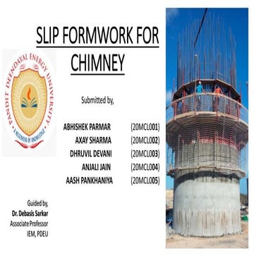 Slip formwork for chimney