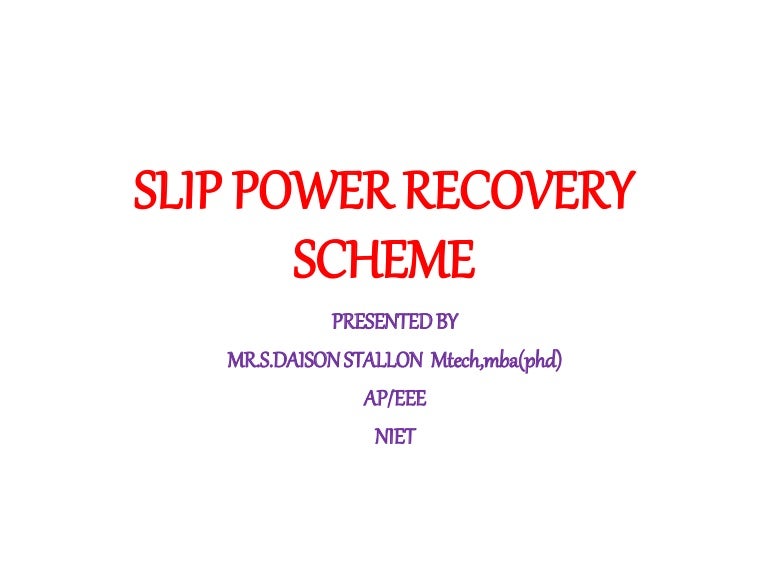Slip power recovery schemes EDC