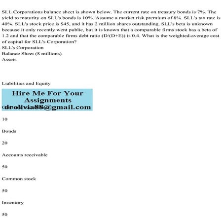 SLL Corporation�s balance sheet is shown below. The current rate on .pdf
