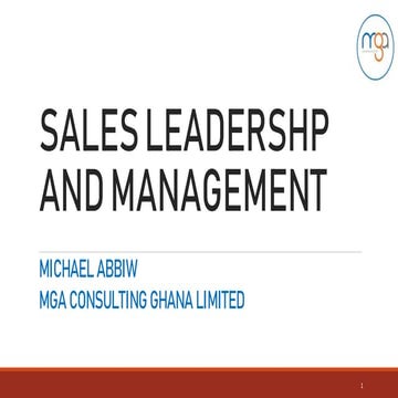 SALES LEADERSHP AND MANAGEMENT