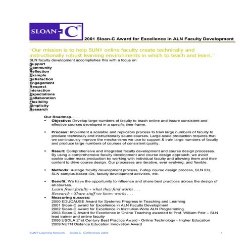 SLN education mission statement