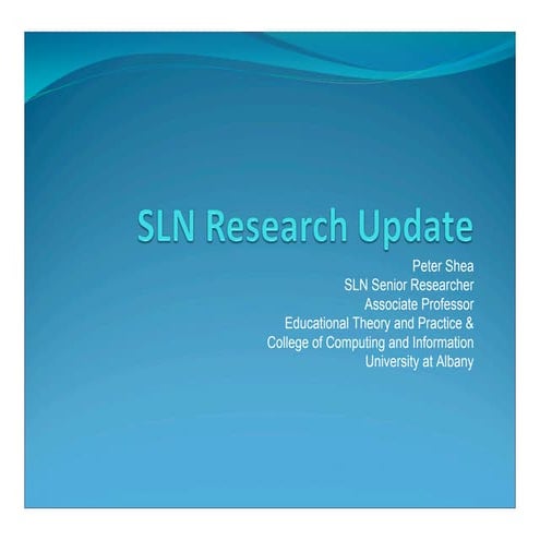 SLN research update 2011 - SLN SOLsummit