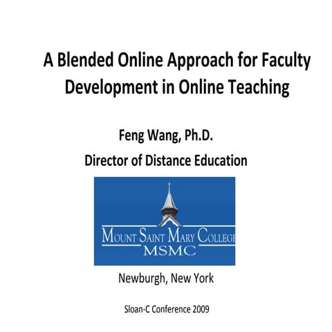 A Blended Online Approach for Faculty Development in Online Teaching