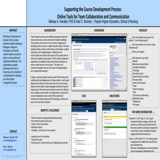 Online Project Management & Course Development