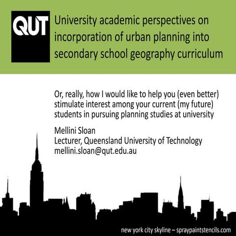 Conflicts in Planning Policy and Practice in Queensland, Mellini Sloan, QUT