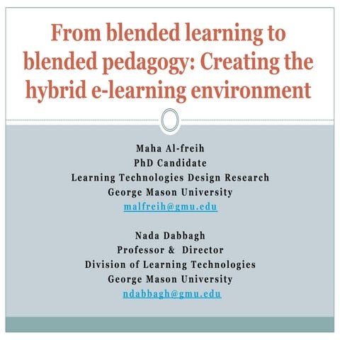 Blended Pedagogy and Online Learning 