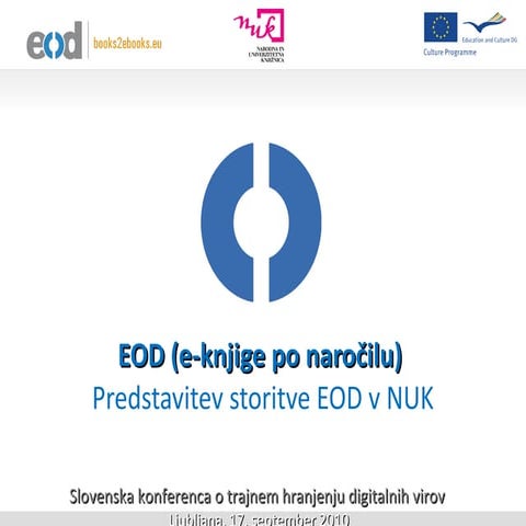 Kratka EOD predstavitev (poster) / Short EOD presentation (poster ...