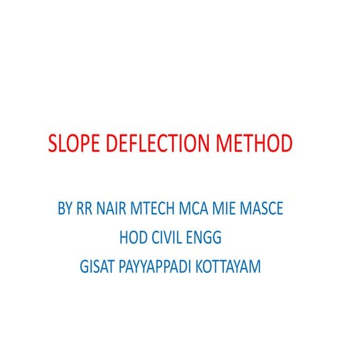 Slope deflection method